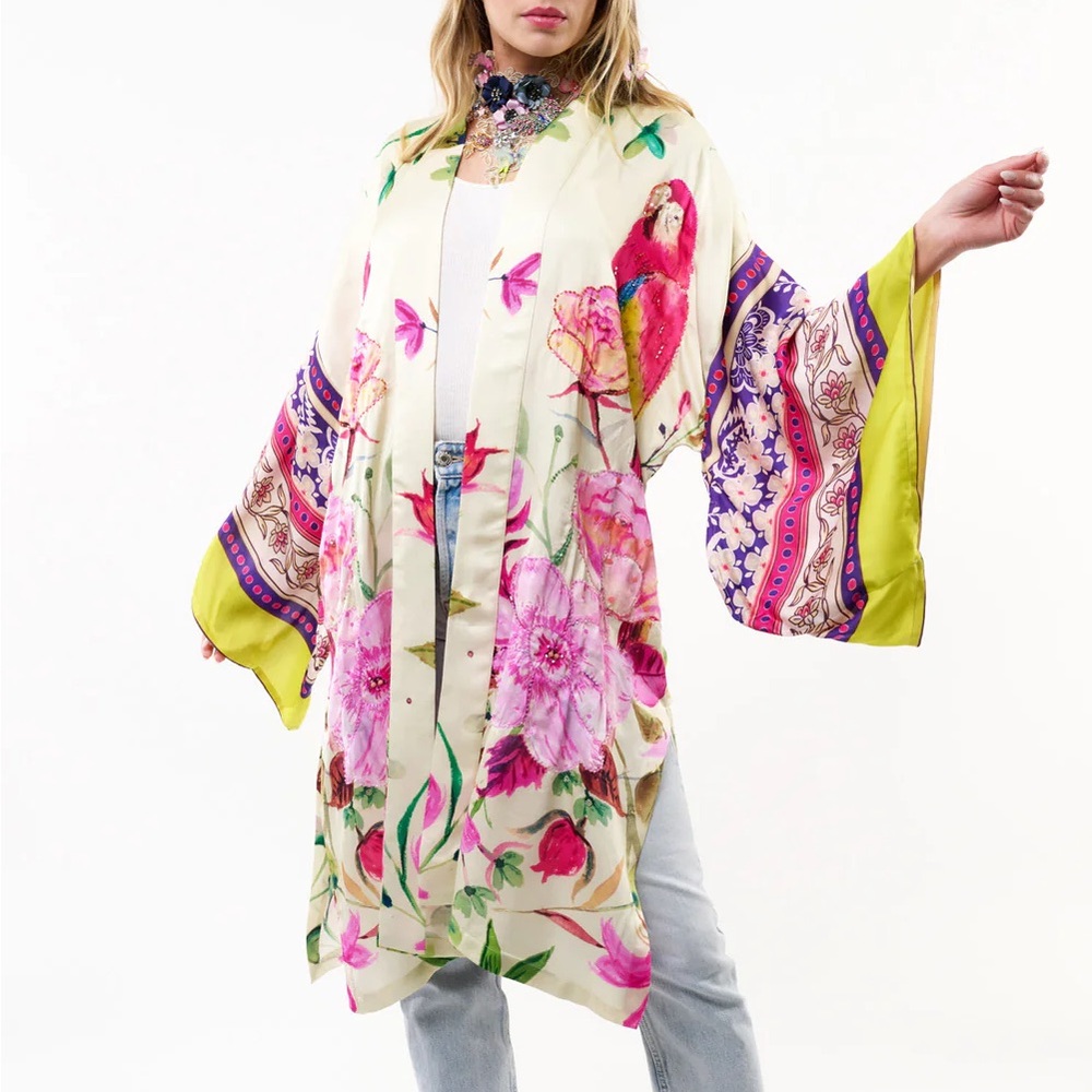 Aratta Tropical Mood Hand-Beaded Kimono/Topper - Picture 12 of 15